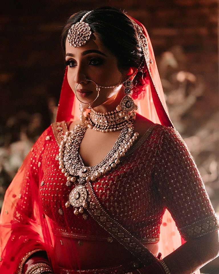 Close-up bridal jewellery portrait